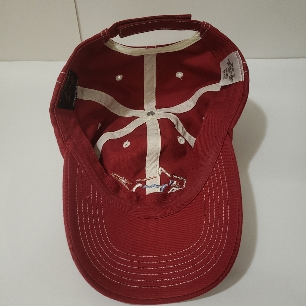 Greg Norman's Red Fishing Cap, With Fish Logo, One Size Fit Most - Picture 4 of 9